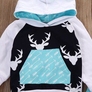 Baby Boys Deer Long Sleeve Hoodie Top 6-12months